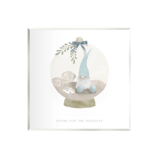 Stupell Industries Gnome For The Holidays Seashells Wall Plaque Art